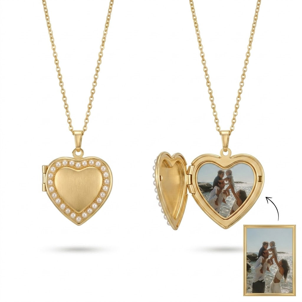 Collier coeur de perles