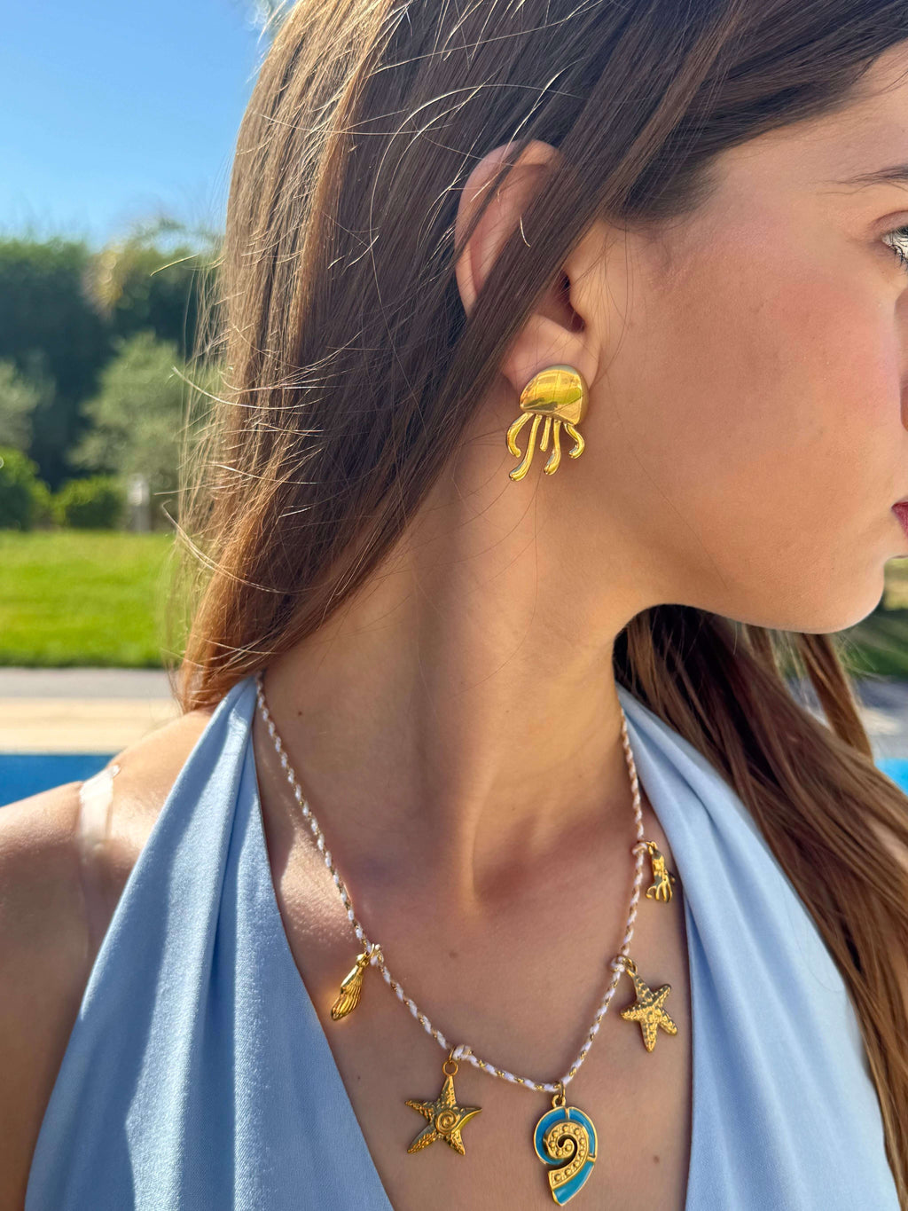 Boucles d’oreilles Méduse Dorée