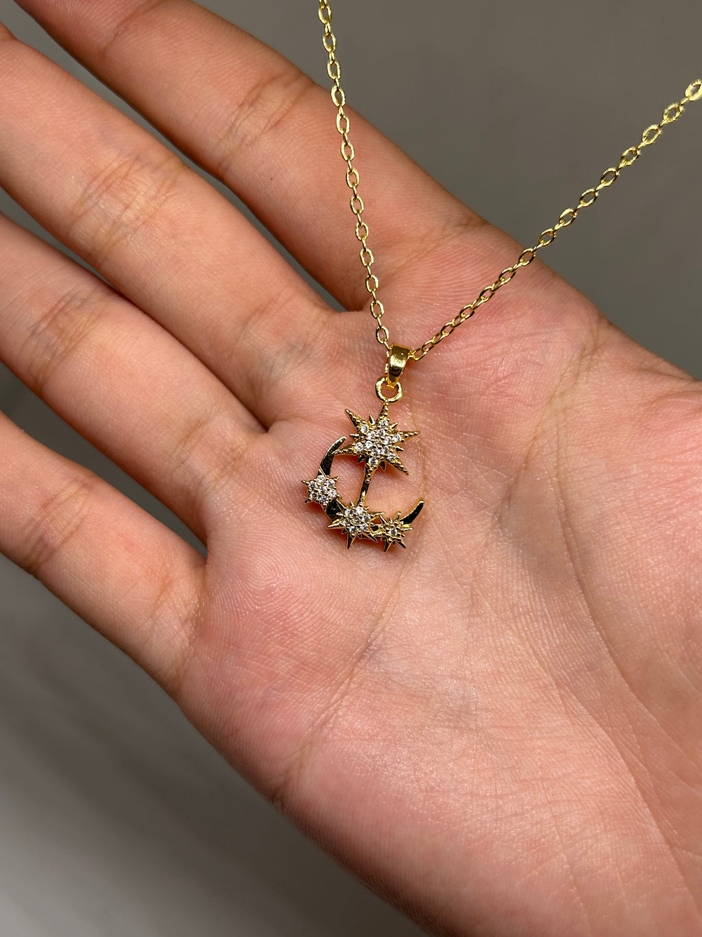 Collier lune étoilée