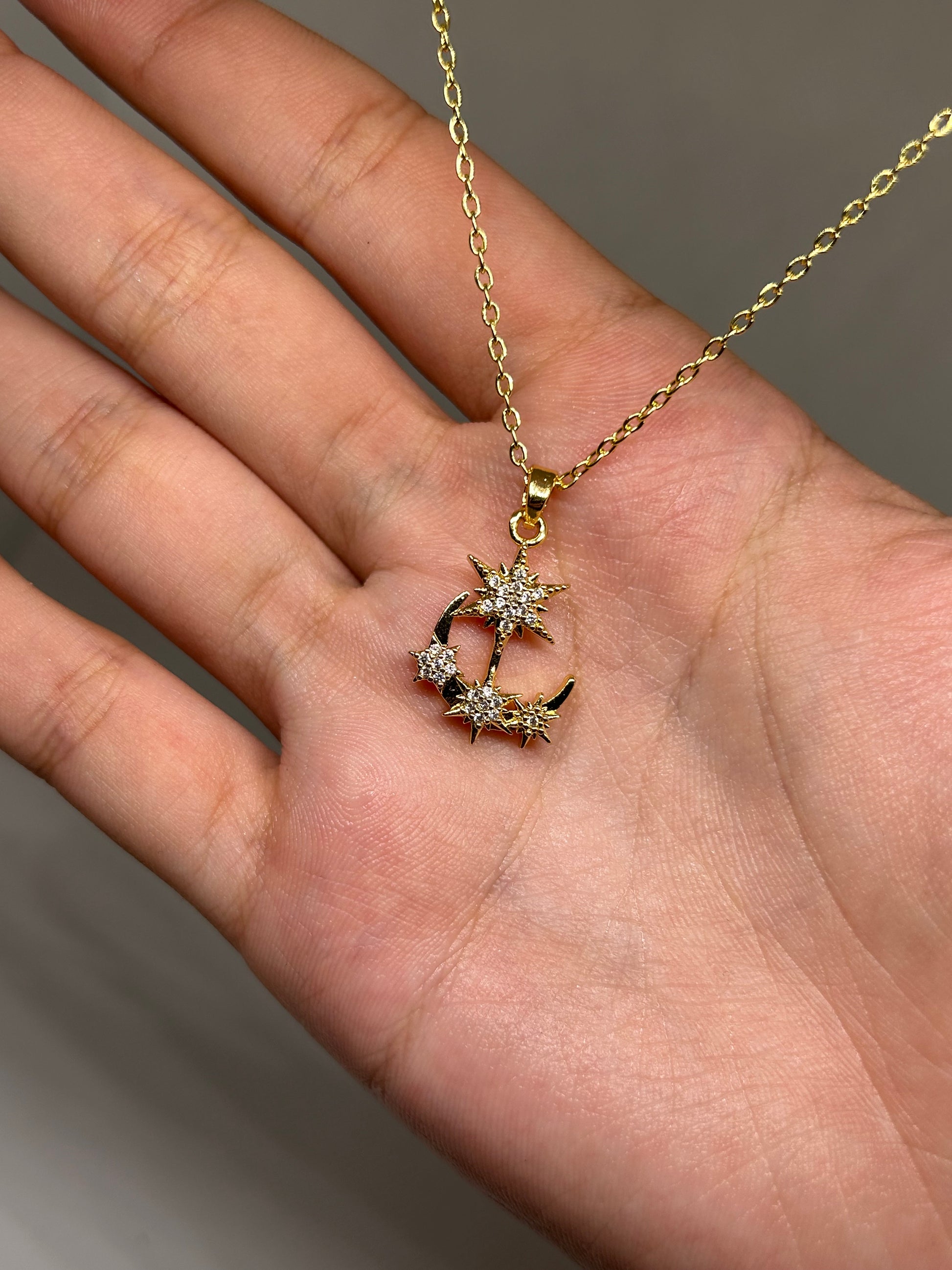 Collier lune étoilée