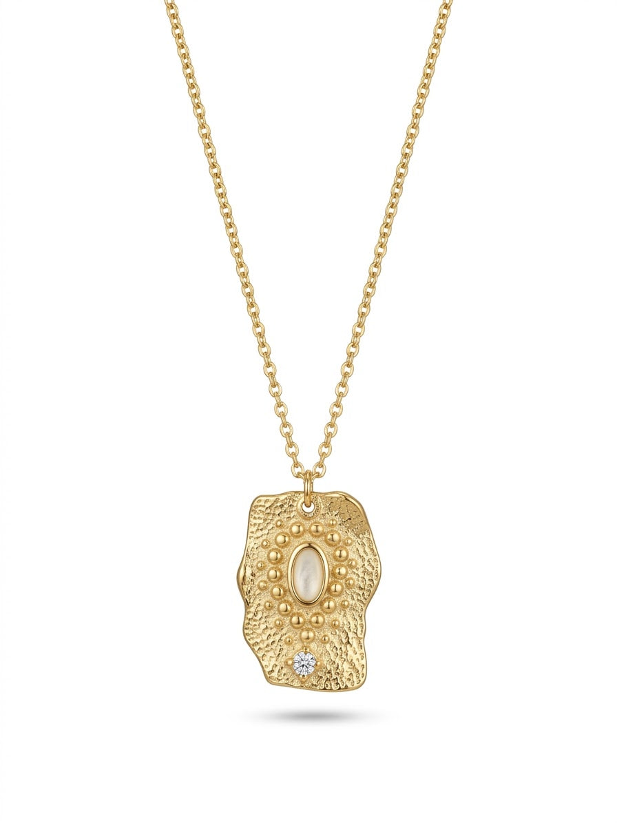 Collier Médaille Amulette Nacre