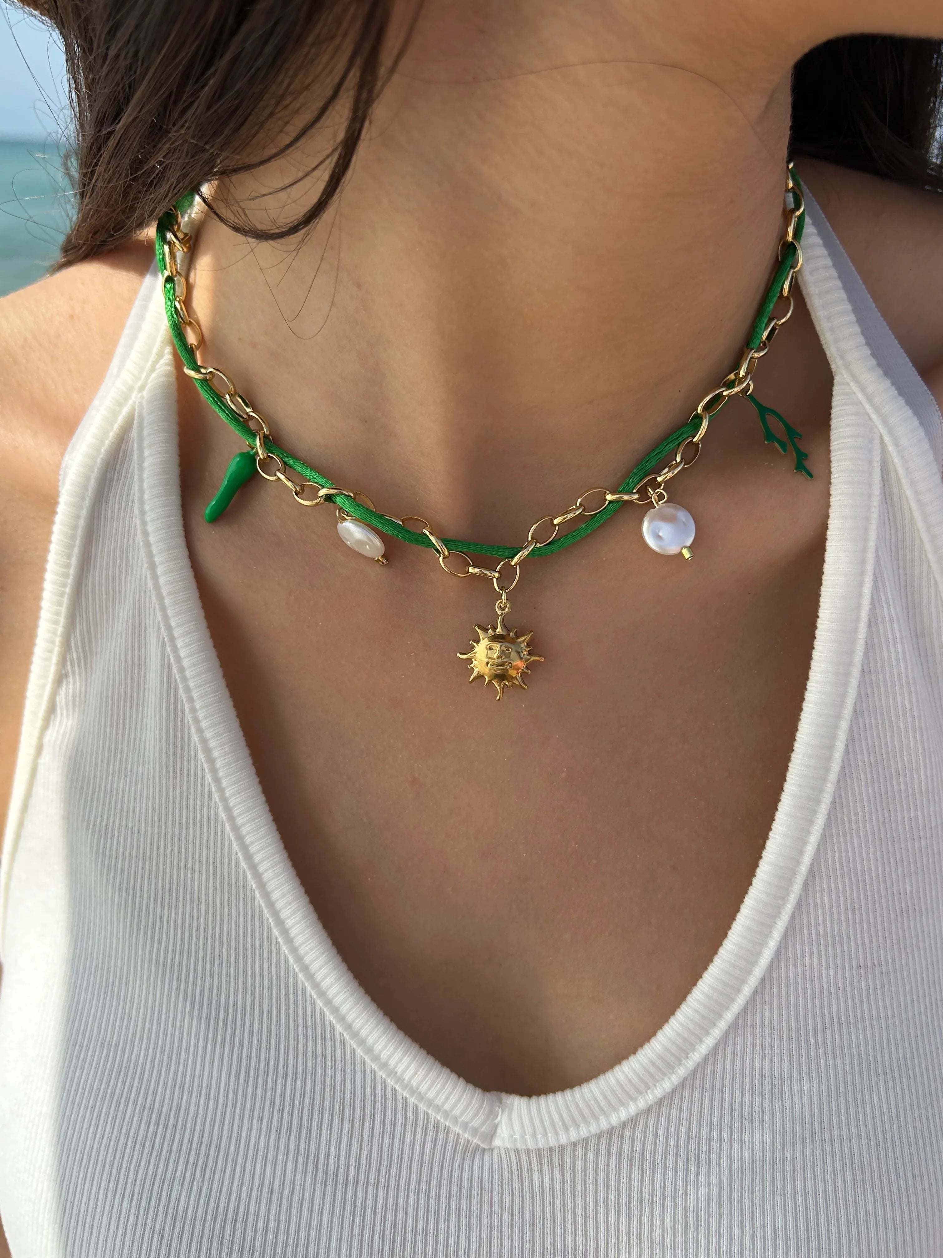 Collier SUN vert - Ym Jewels