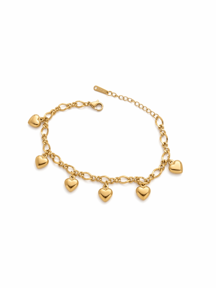 Bracelet Breloques Cœurs