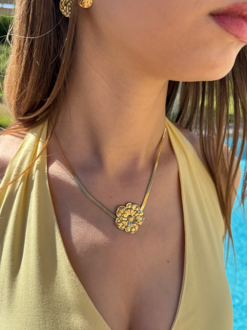 Collier Fleur Sculptée