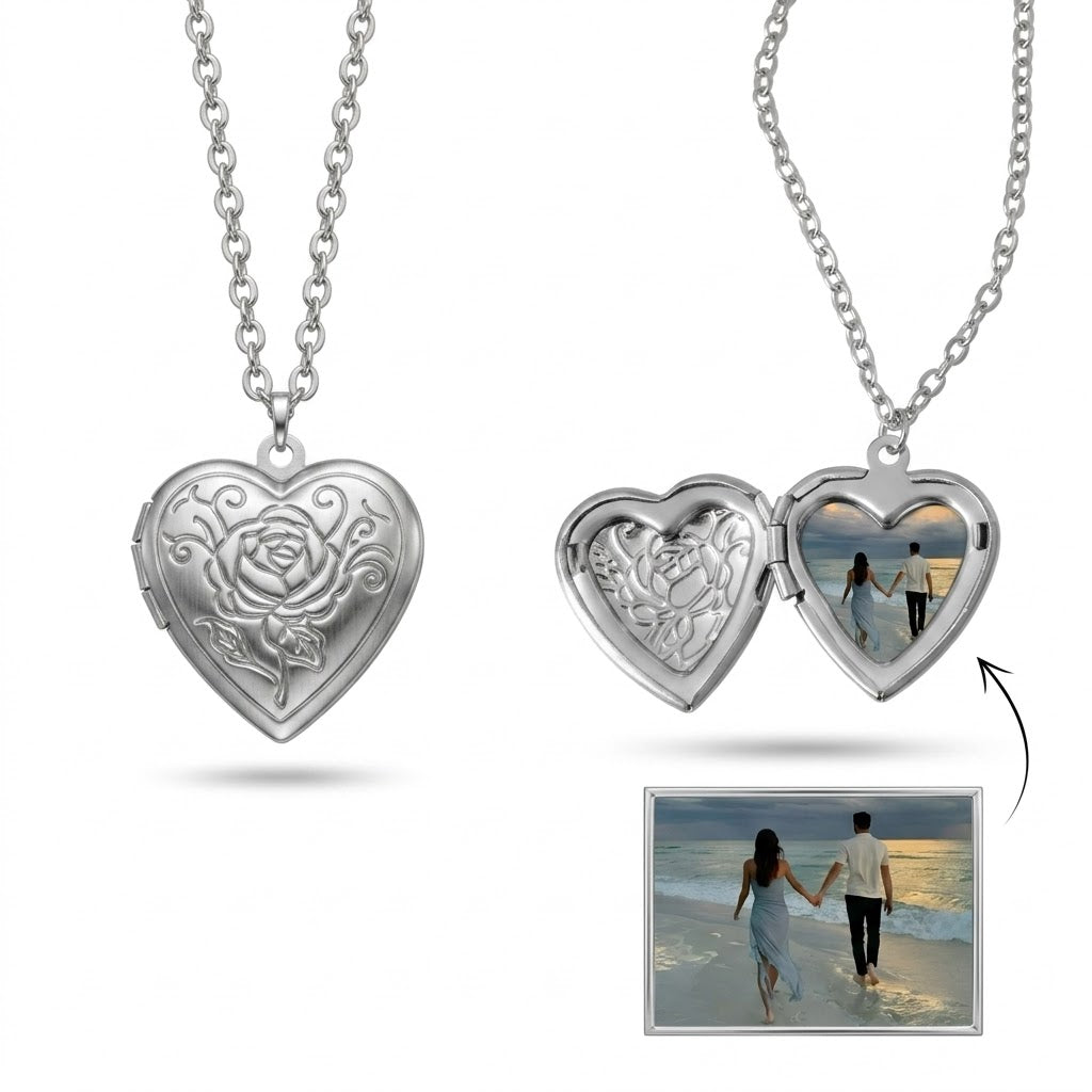 Collier Cœur Photo Personnalisé