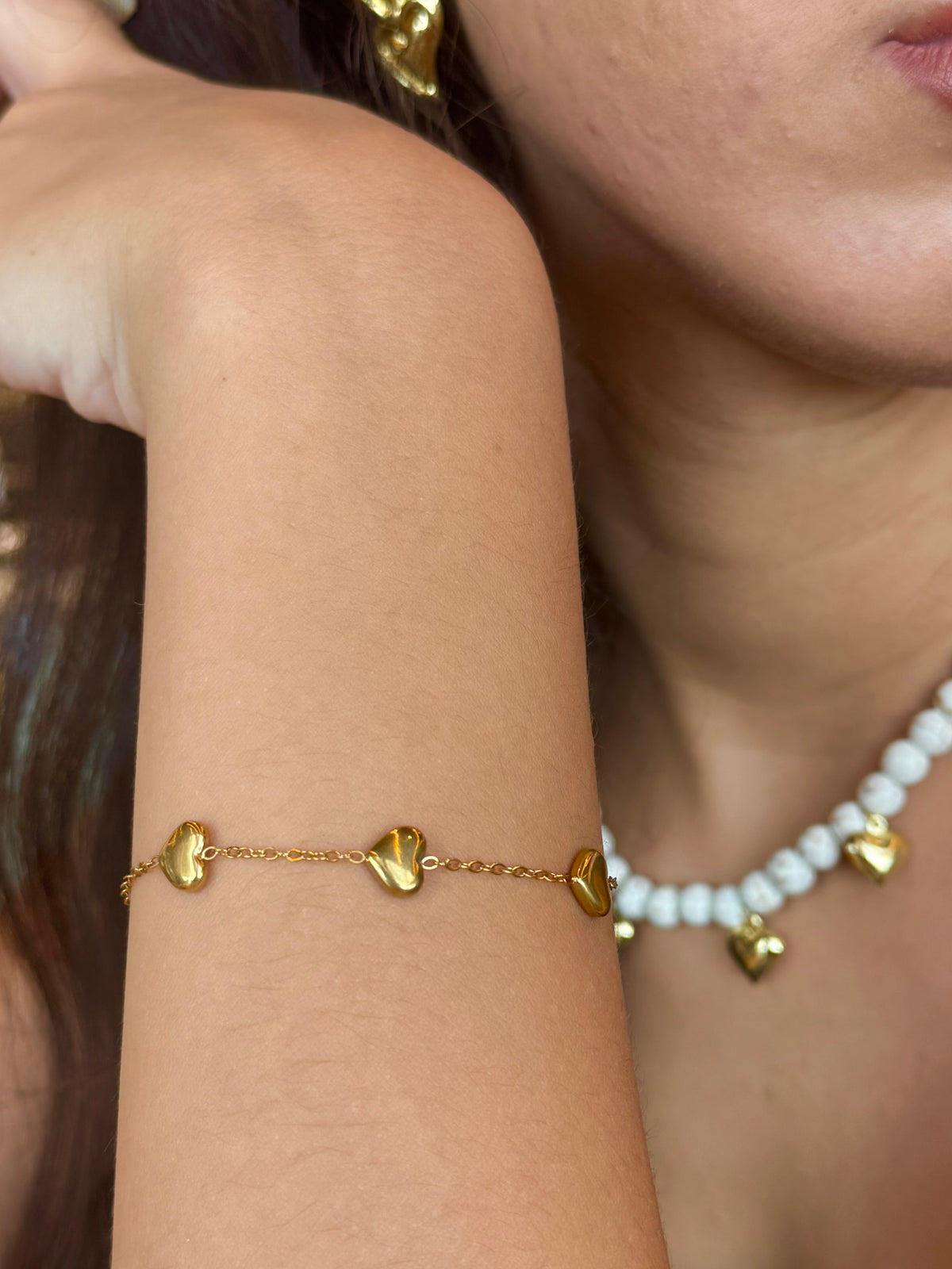 Bracelet Trio de Cœurs Lisses