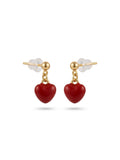 Boucles d'Oreilles Cœur Cerise