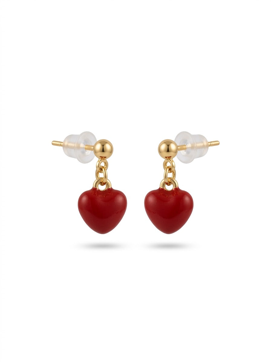 Boucles d'Oreilles Cœur Cerise