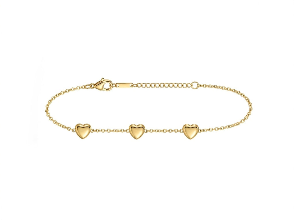 Bracelet Trio de Cœurs Lisses
