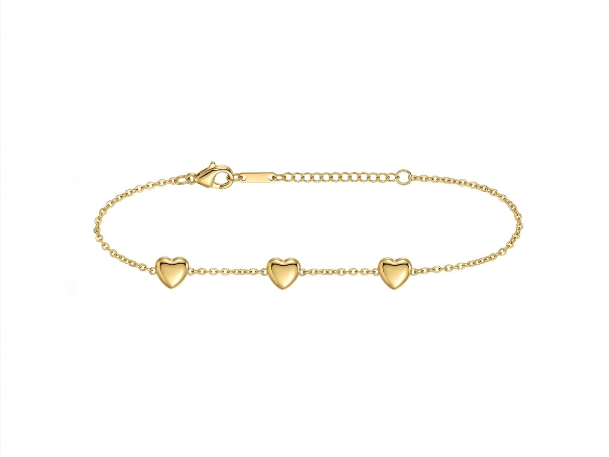 Bracelet Trio de Cœurs Lisses