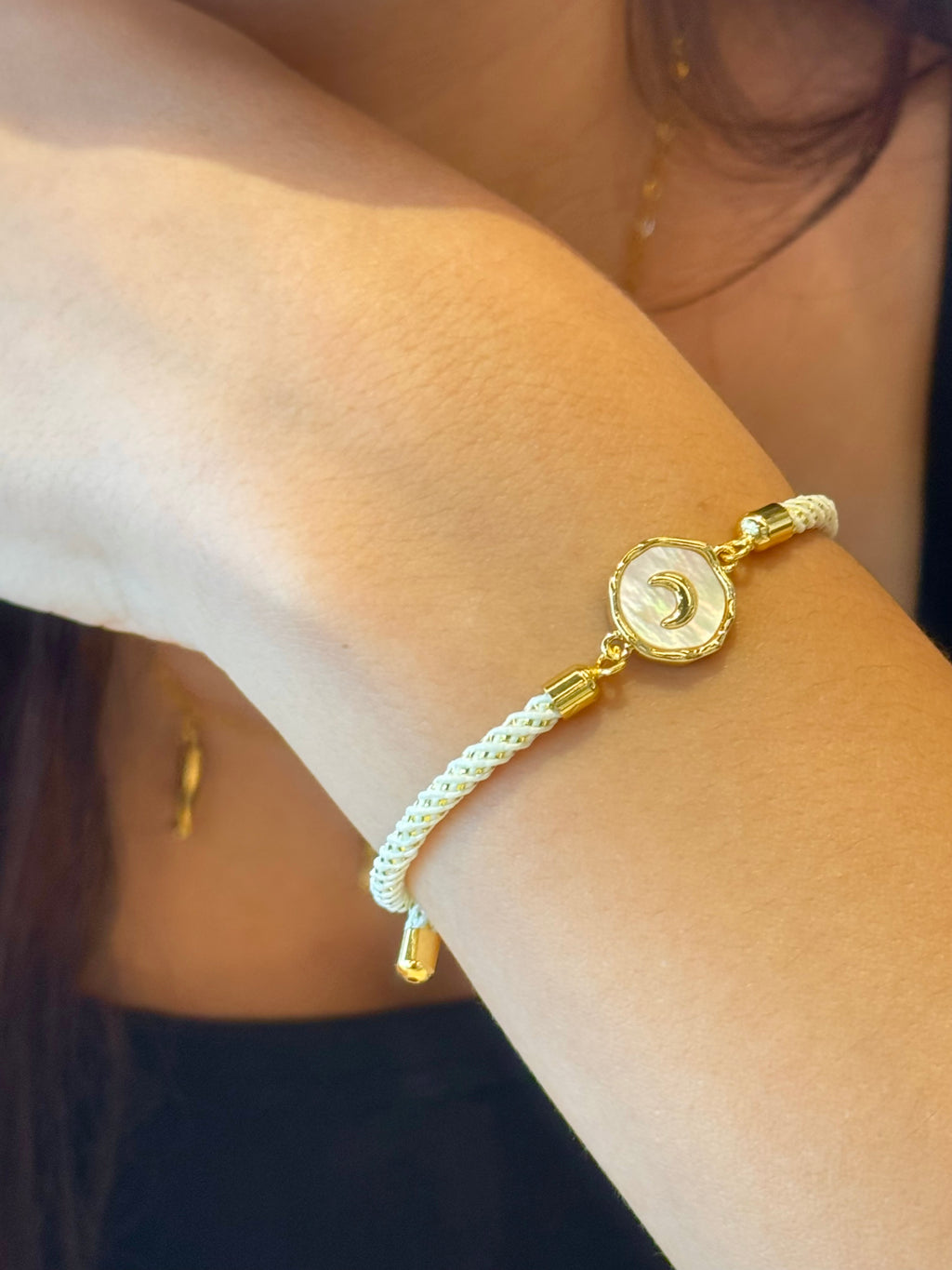 Bracelet Cordon Céleste Lune & Émail