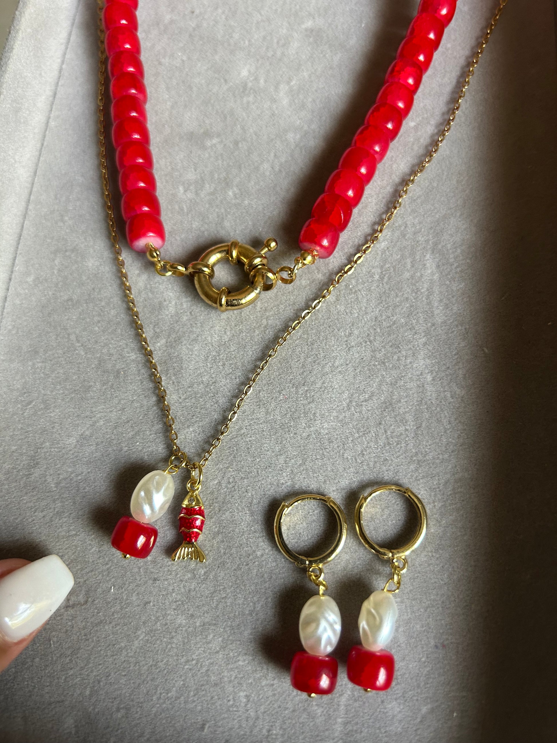 Set pearl&coral