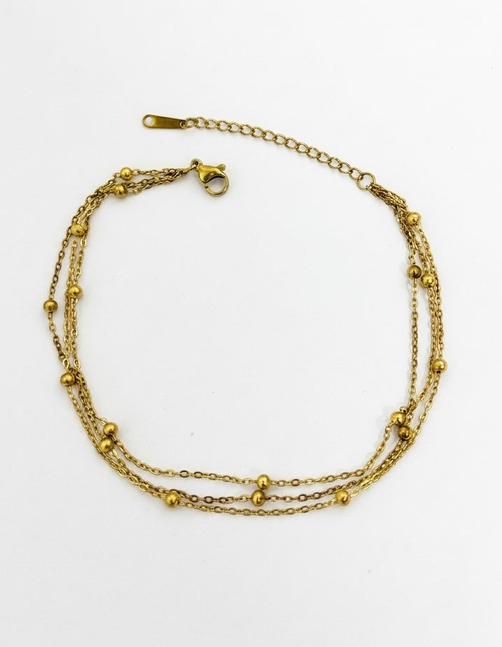 Bracelet de cheville Trio Doré