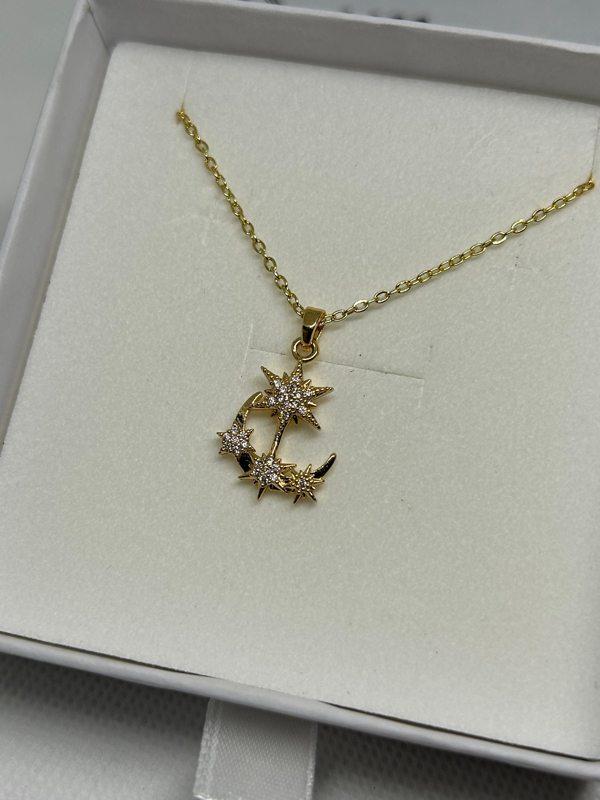 Collier lune étoilée