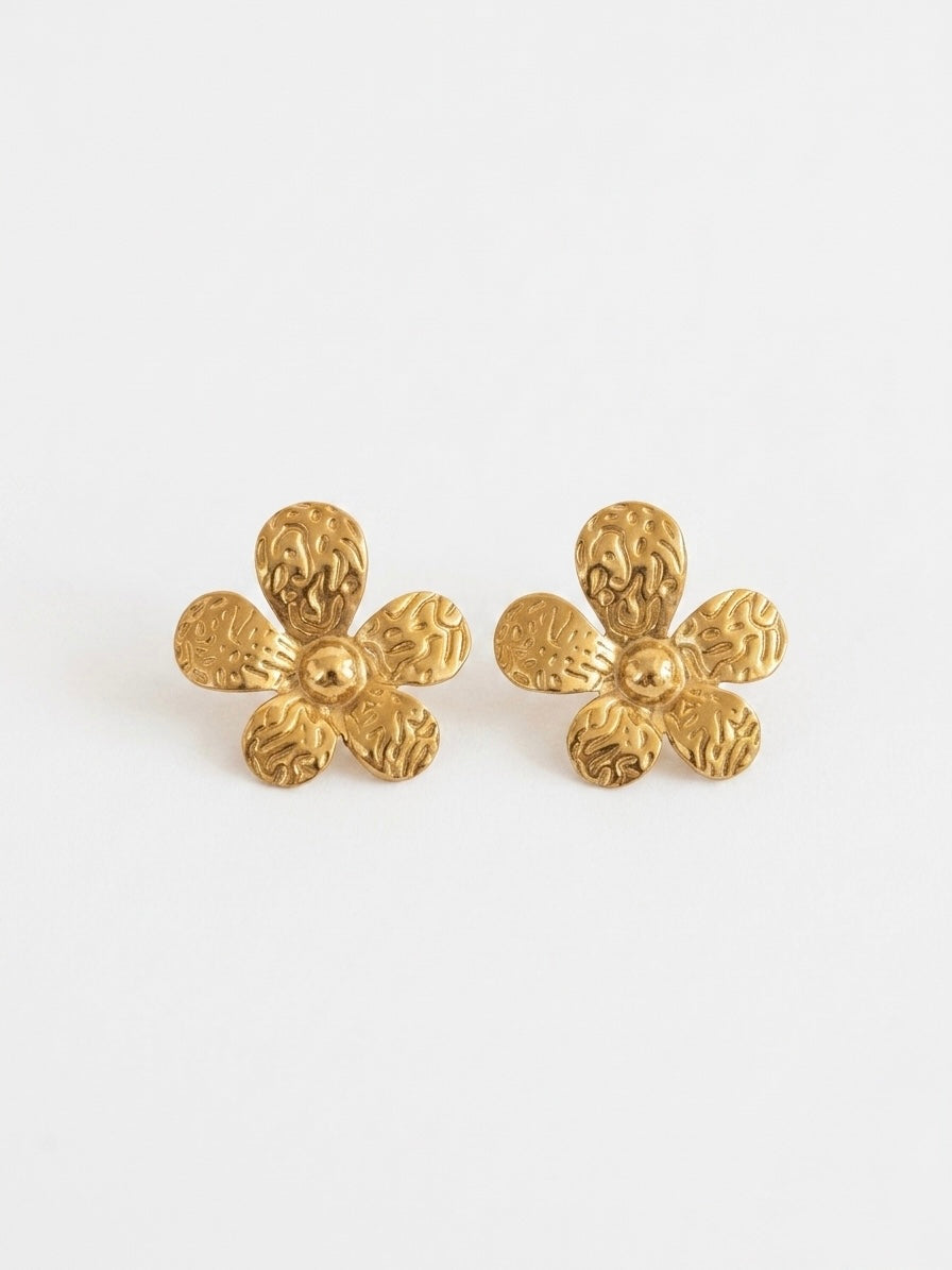 Boucles d’oreilles Fleur Texturée