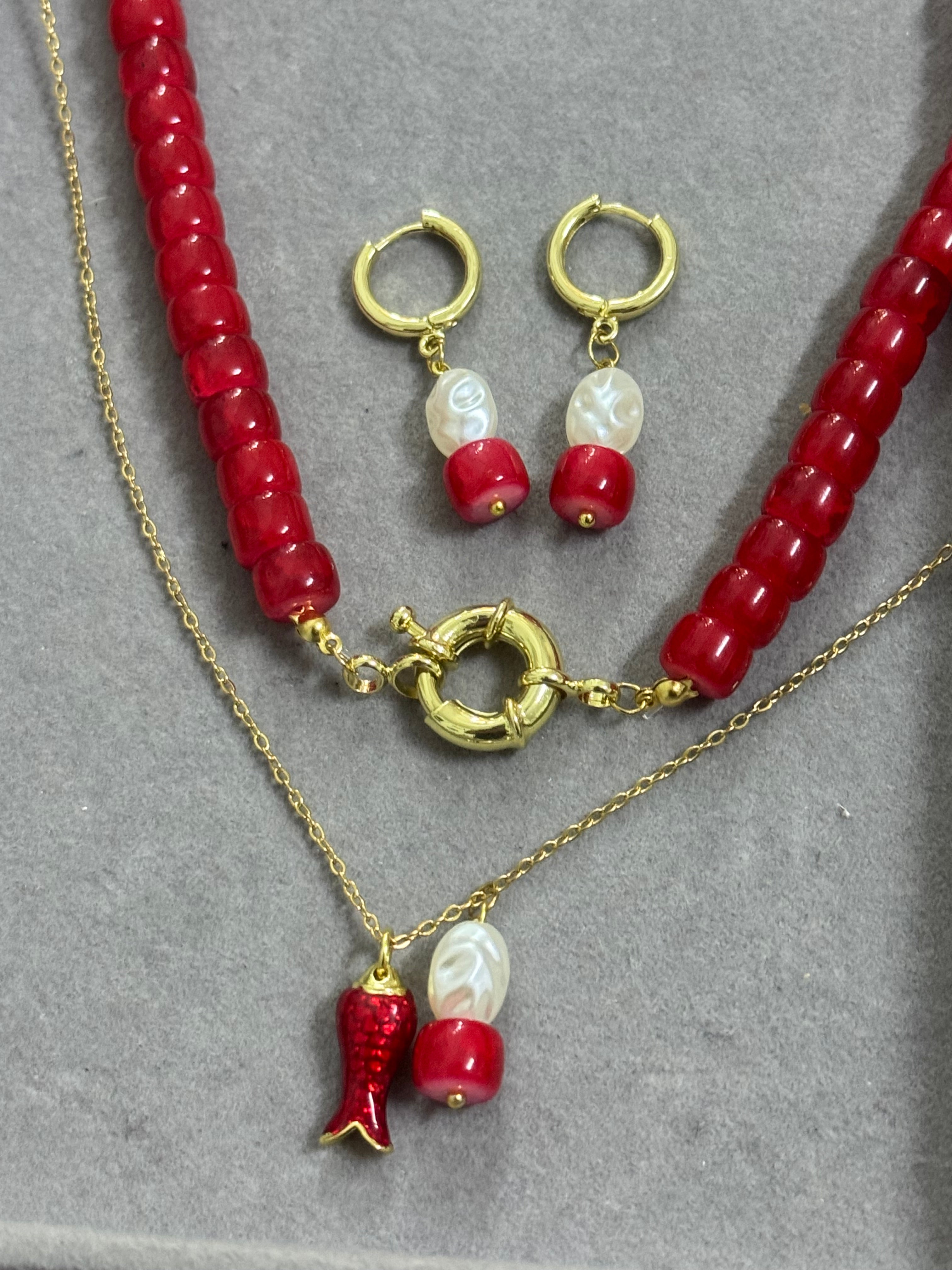 Set pearl&coral