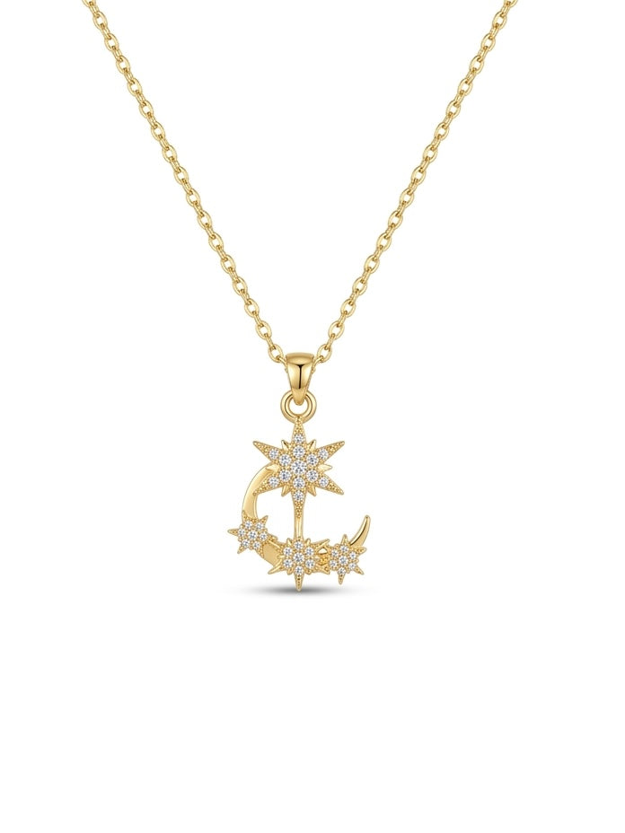 Collier lune étoilée