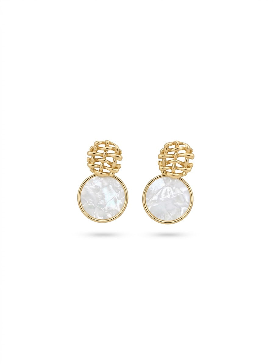 Boucles d'Oreilles Tissage Nacre
