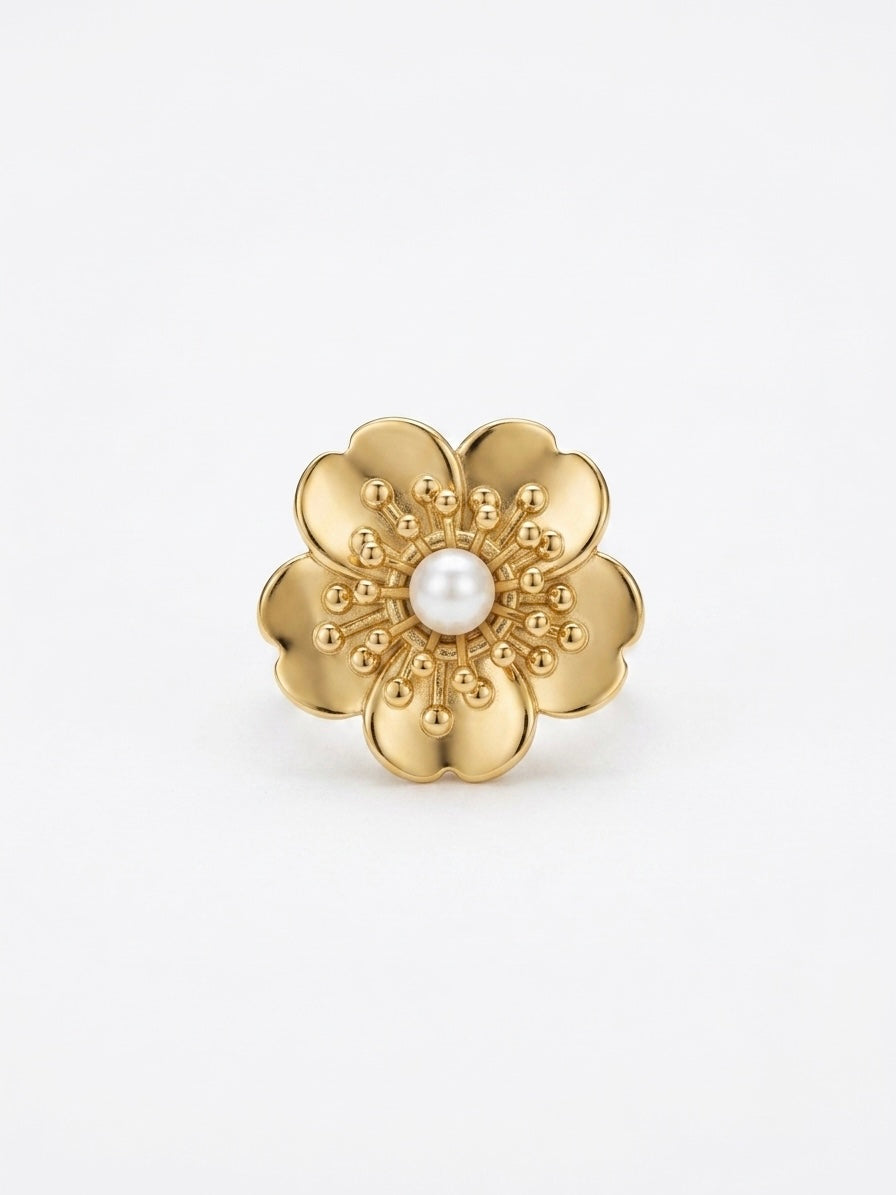 Bague Fleur Perlée