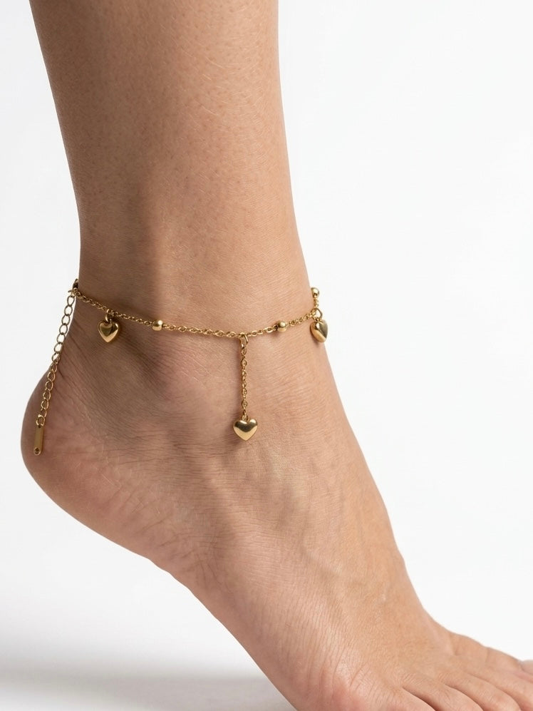 Bracelet de Cheville Billes & Petits Cœurs