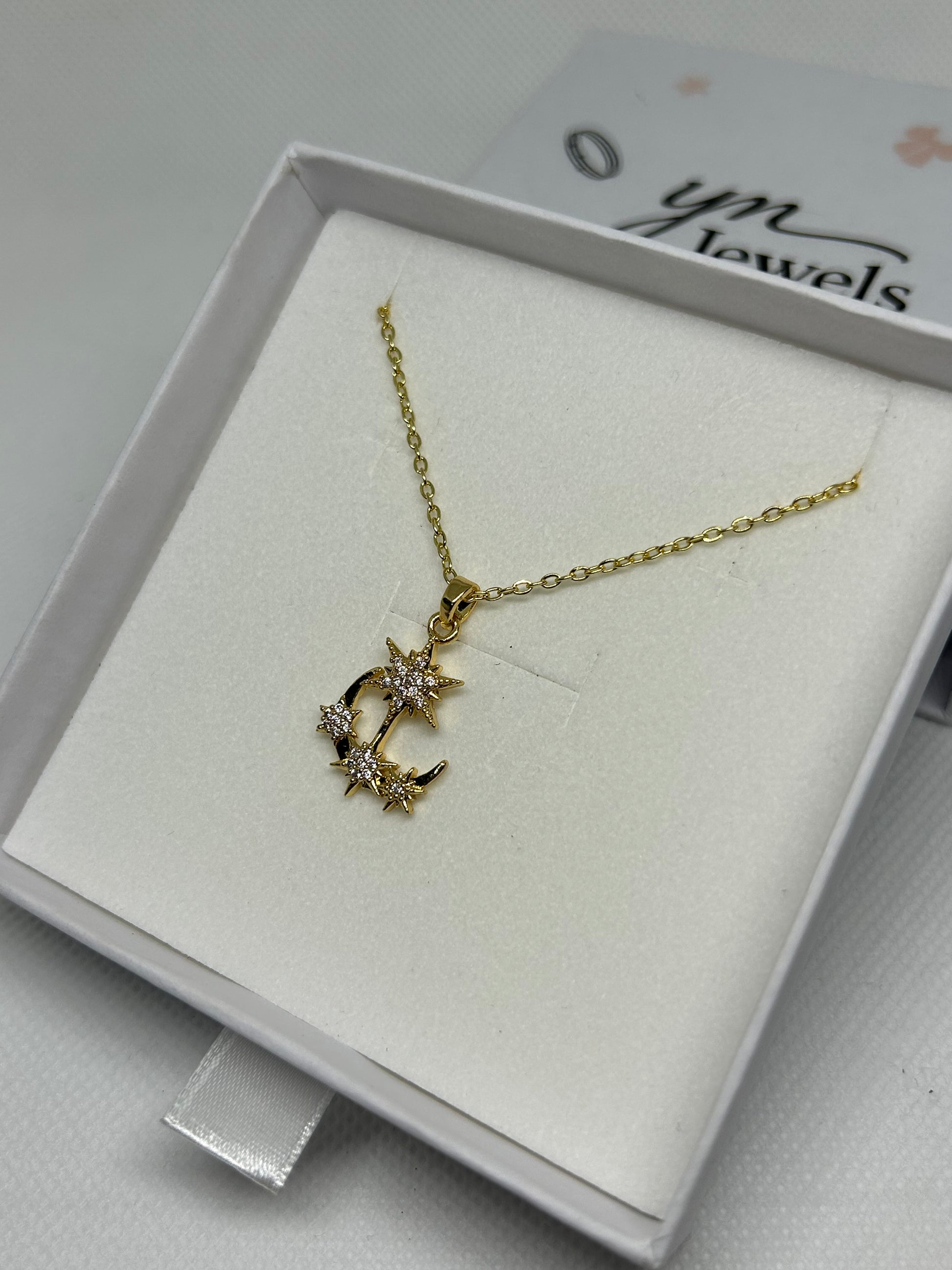Collier lune étoilée