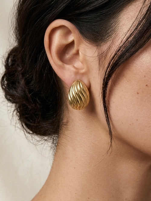 Boucles d'Oreilles Gouttes Striées