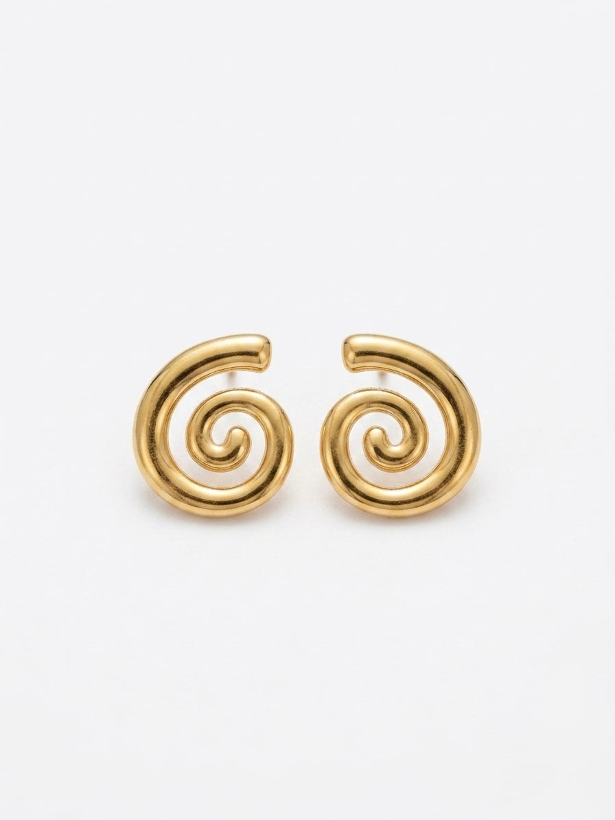 Boucles d’oreilles Spirale Dorée