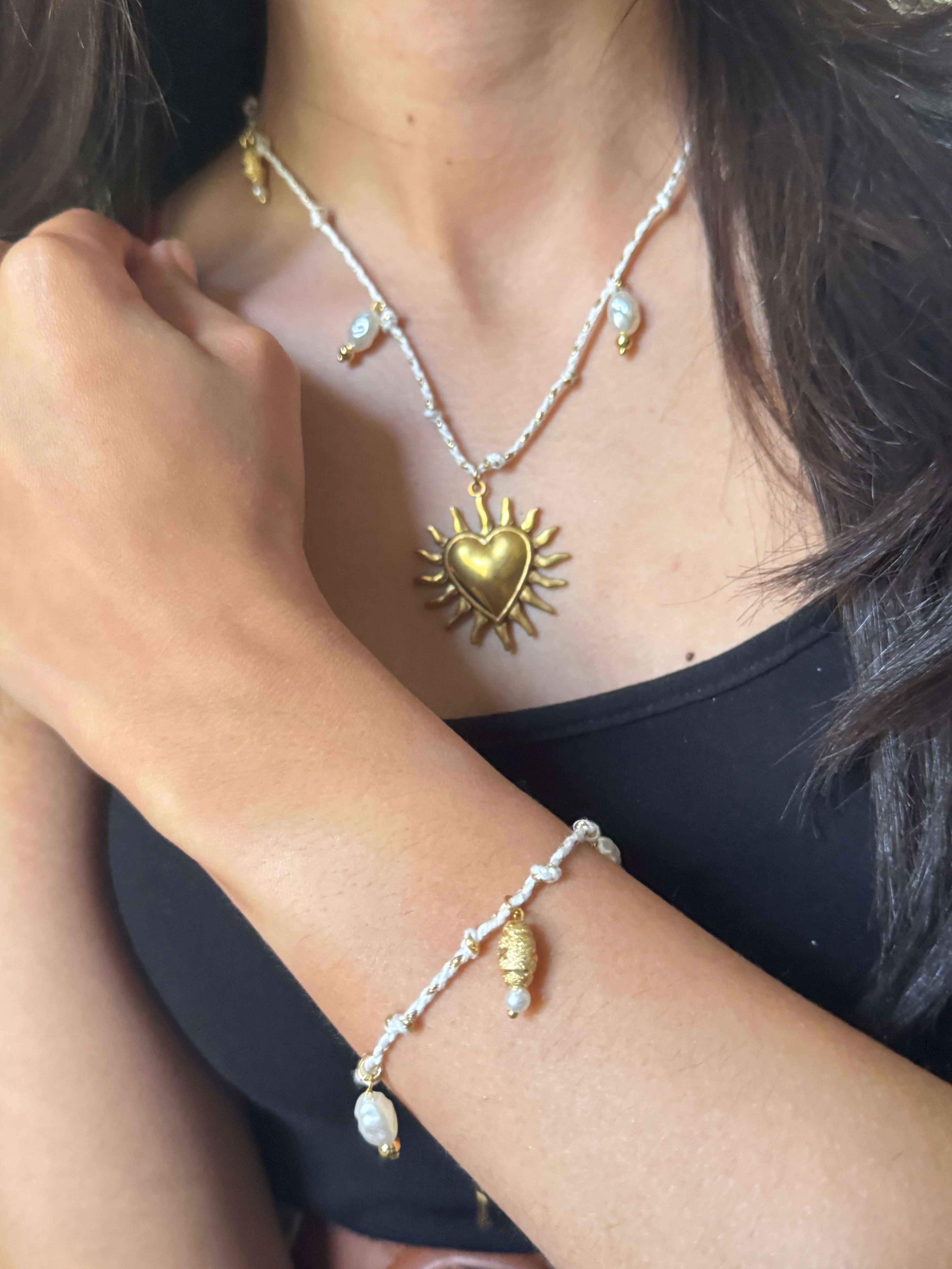 Set cœur solaire doré