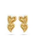 Boucles d'Oreilles Duo de Cœurs Bombés