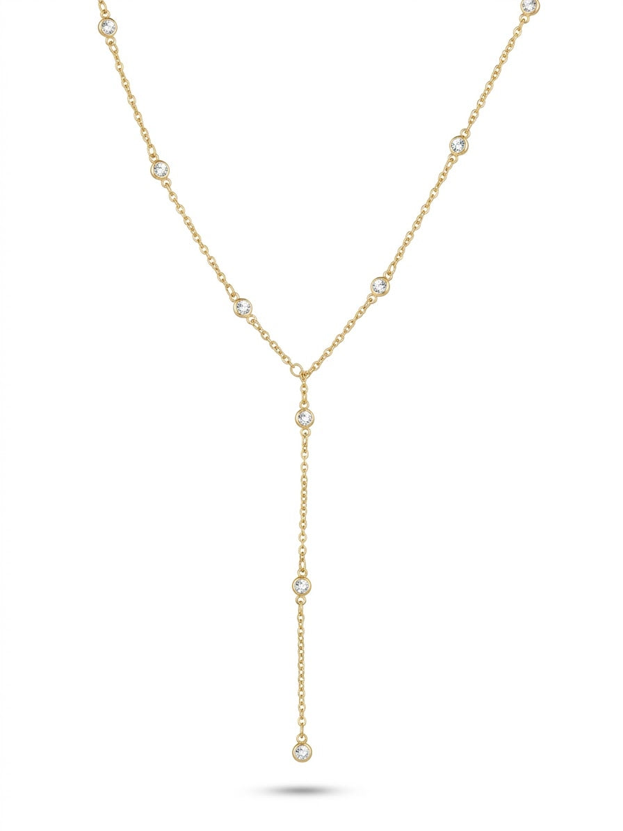 Collier Cravate Solitaire Pluie d'Étoiles
