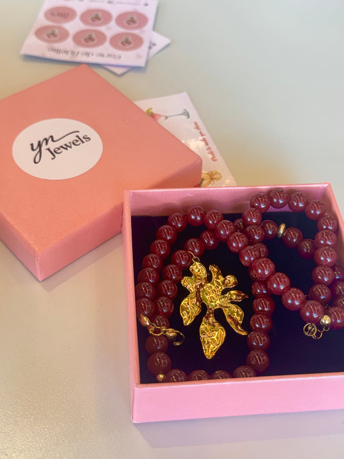 Collier Rangs Pourpres & Fleur Royale