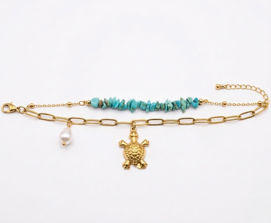 Bracelet Tortue Turquoise