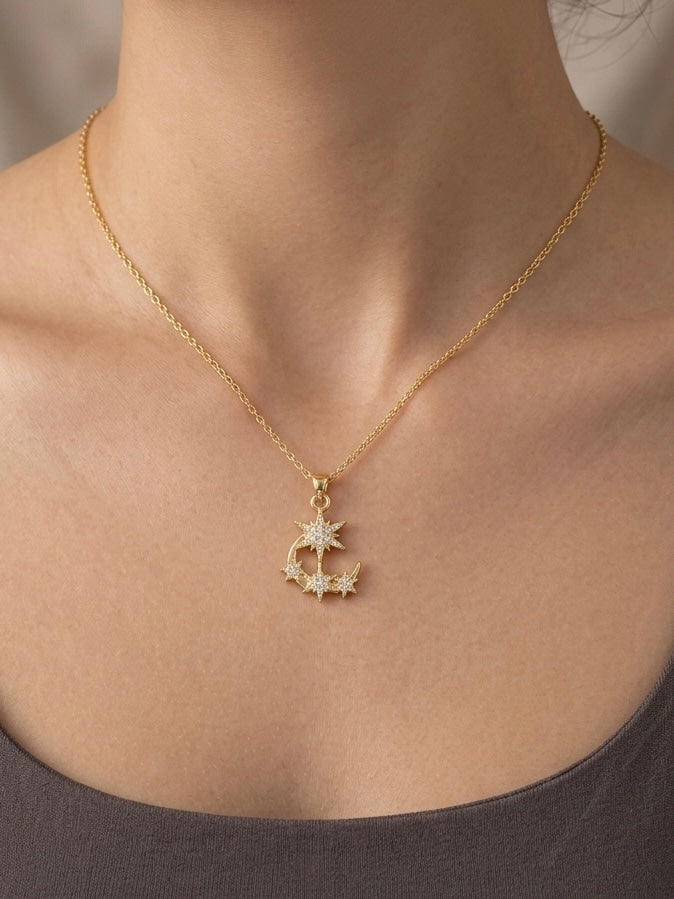 Collier lune étoilée