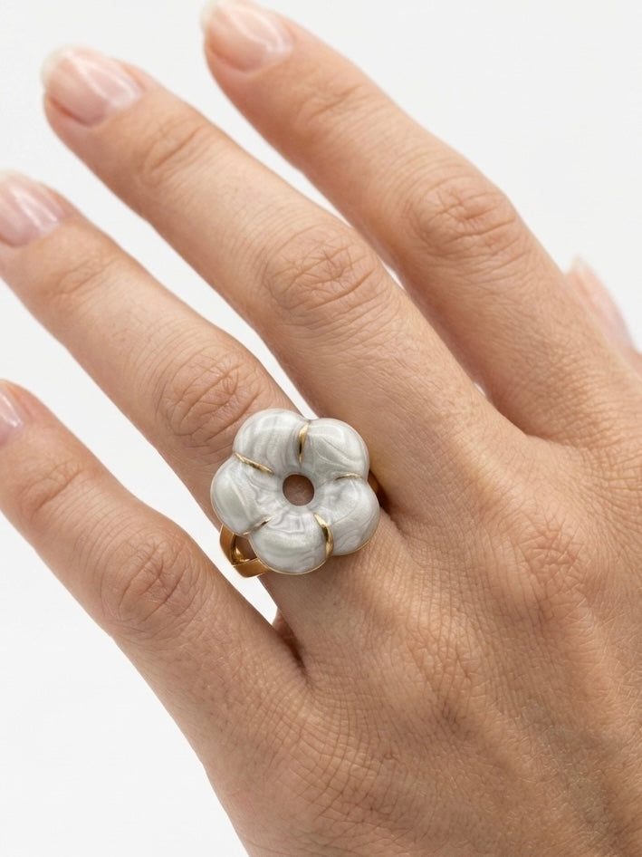 Bague Fleur Émaillée