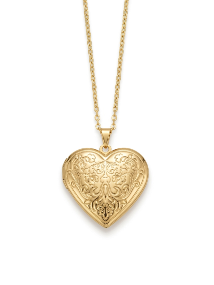 Collier Cœur Fleur Brillante