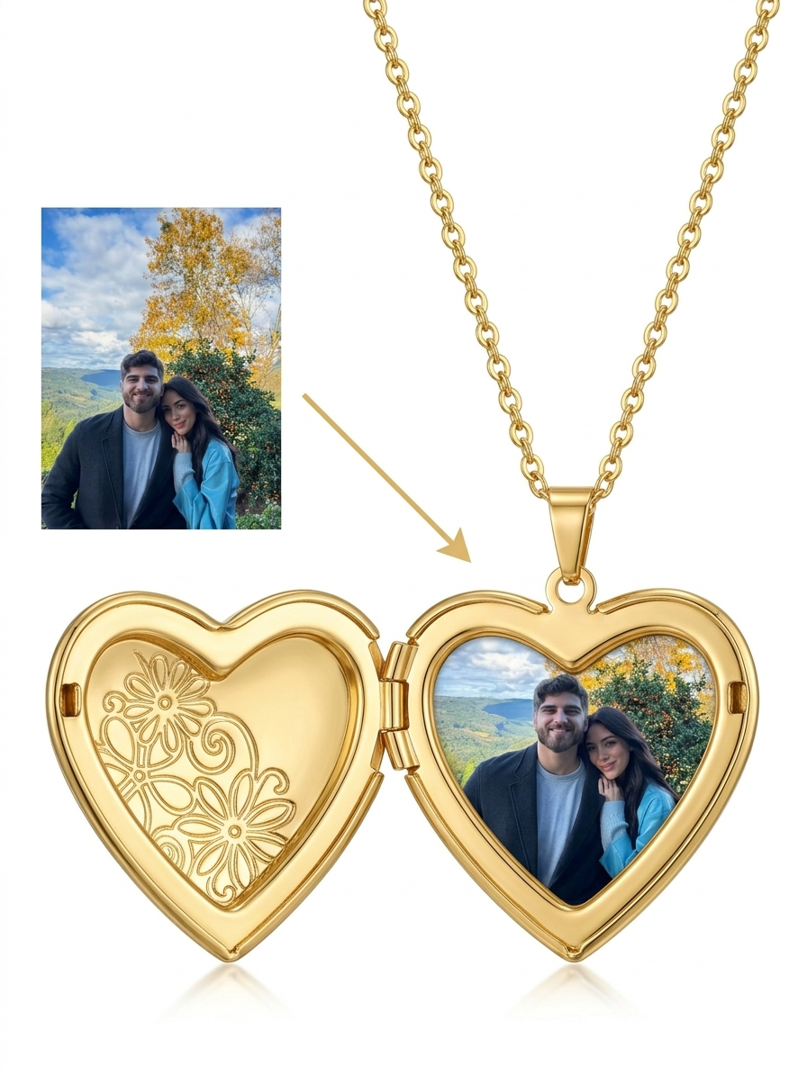 Collier Cœur Gravé Élégance