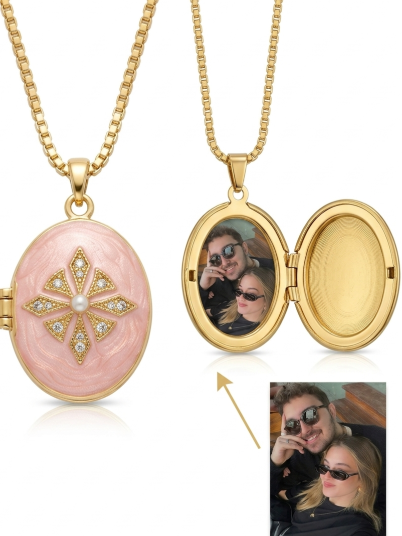 Collier Ovale Fleur Royale