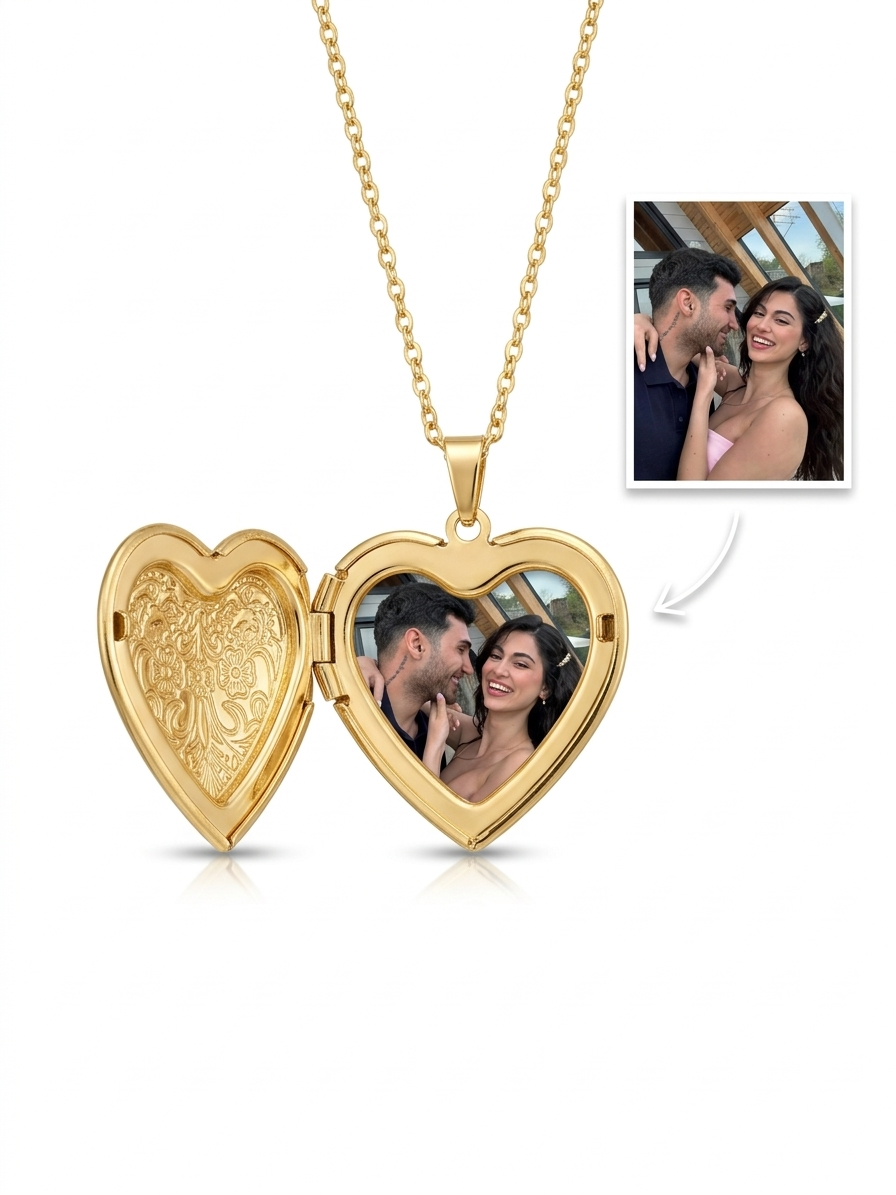 Collier Cœur Fleur Brillante