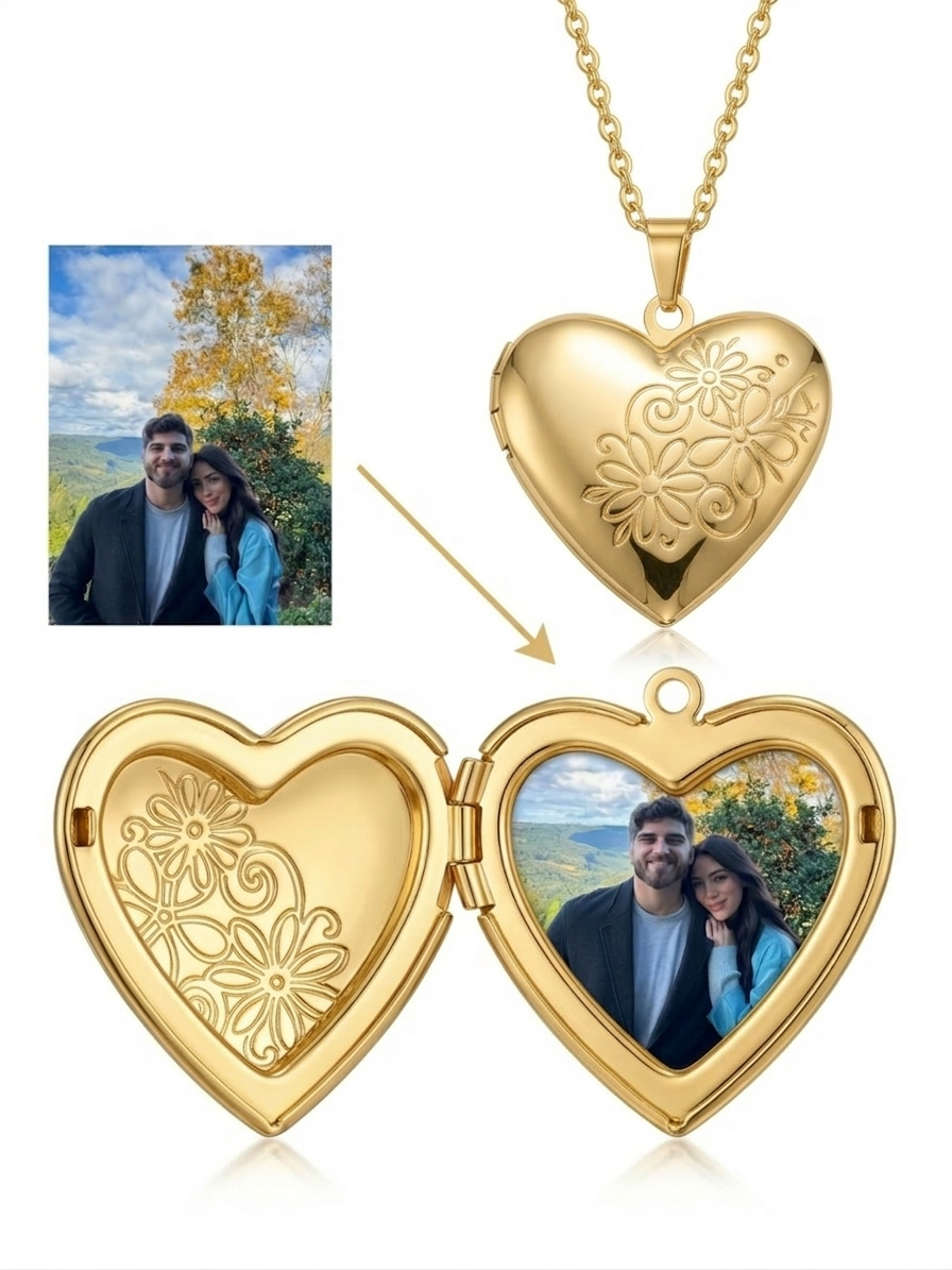 Collier Cœur Gravé Élégance