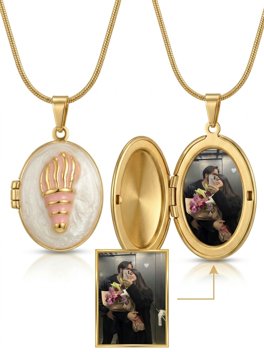 Collier Ovale Coquillage Perlé