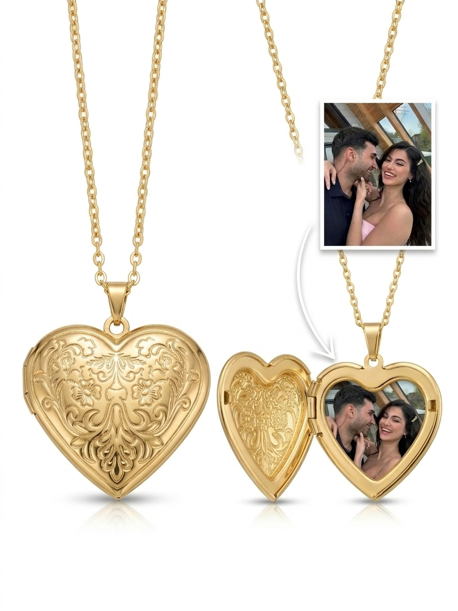 Collier Cœur Fleur Brillante