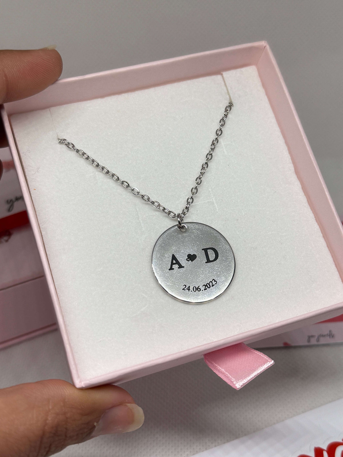 Collier Personnalisé Initiales & Date