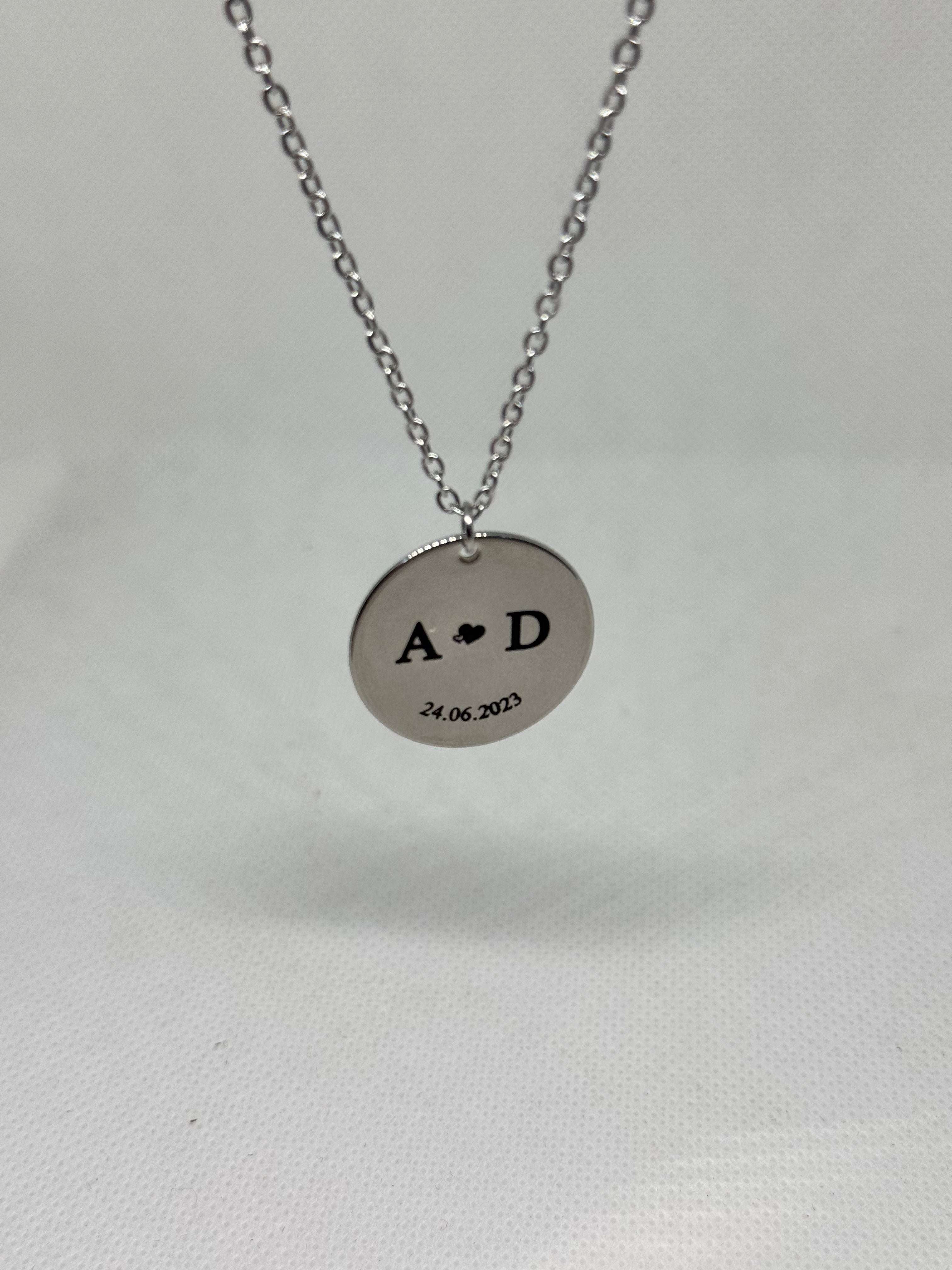 Collier Personnalisé Initiales & Date
