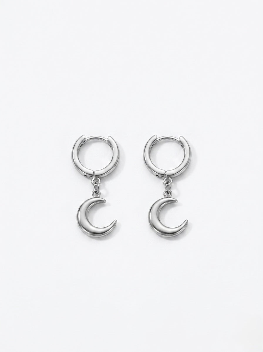 Boucles d'Oreilles Créoles Lune