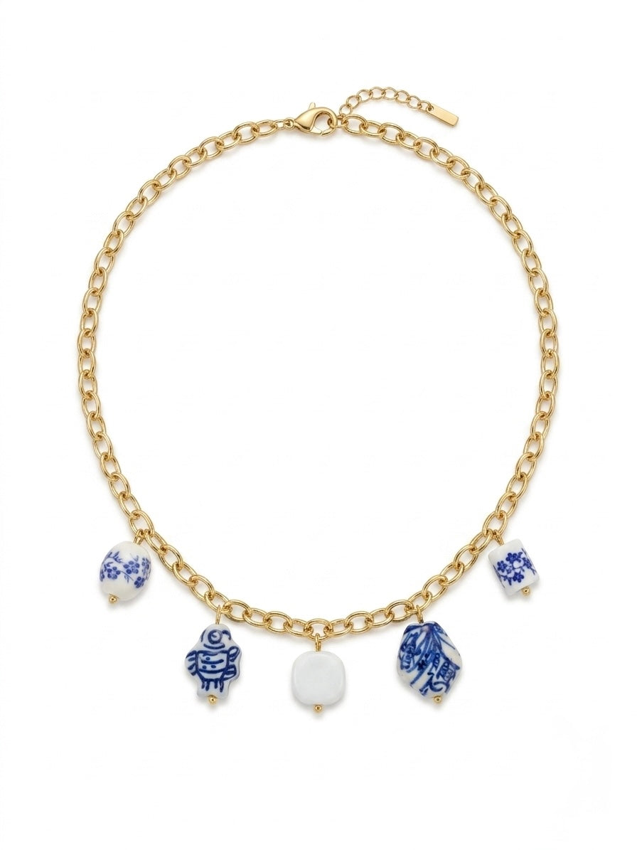 Parure Azur : Collier & Boucles d'Oreilles