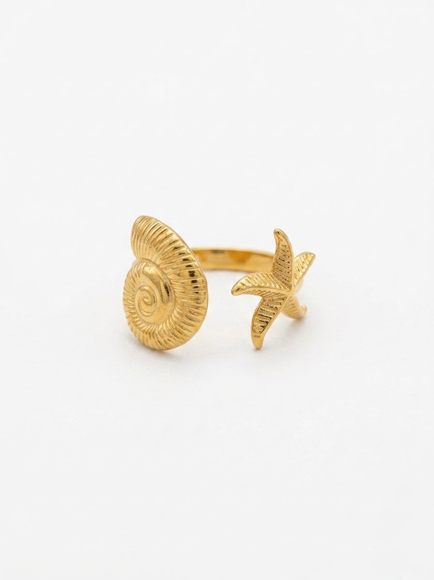 Bague shell&star