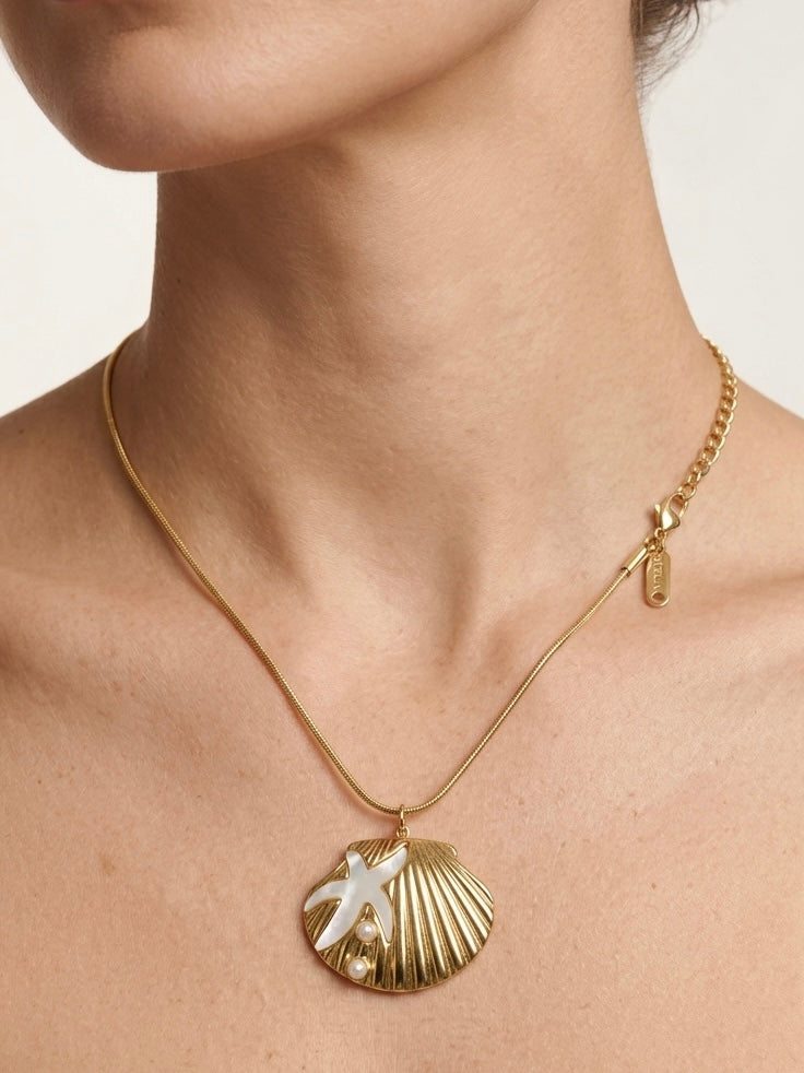 Collier Coquillage & Étoile Naïade