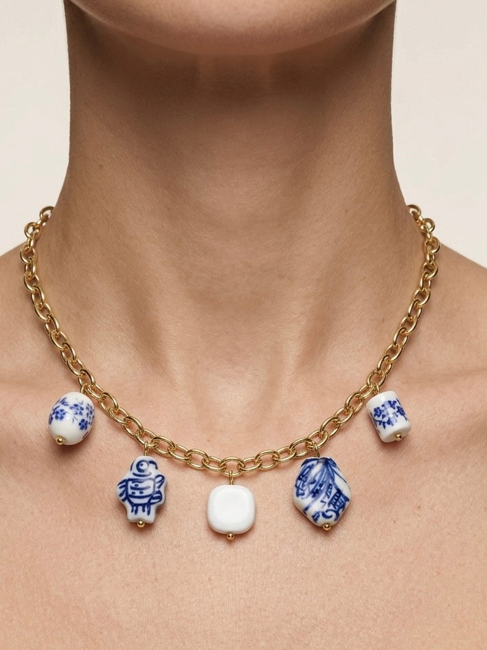 Parure Azur : Collier & Boucles d'Oreilles