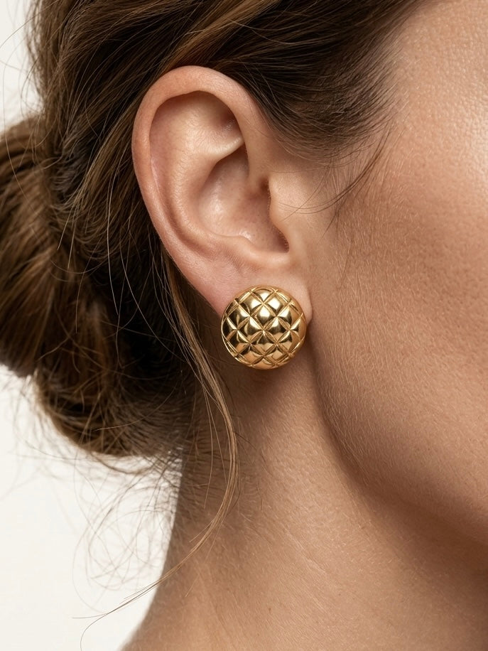 Boucles d'Oreilles Puces Matelassées