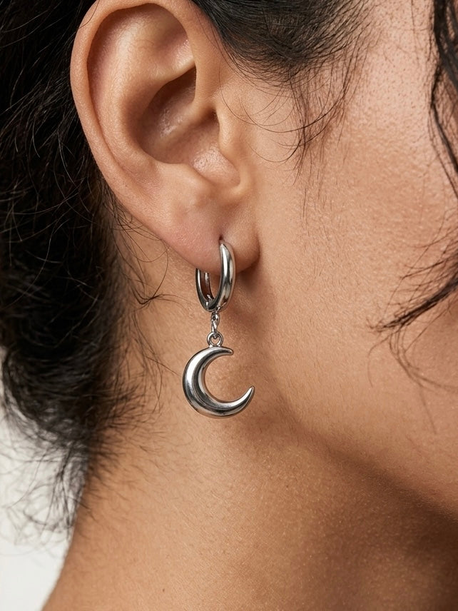Boucles d'Oreilles Créoles Lune